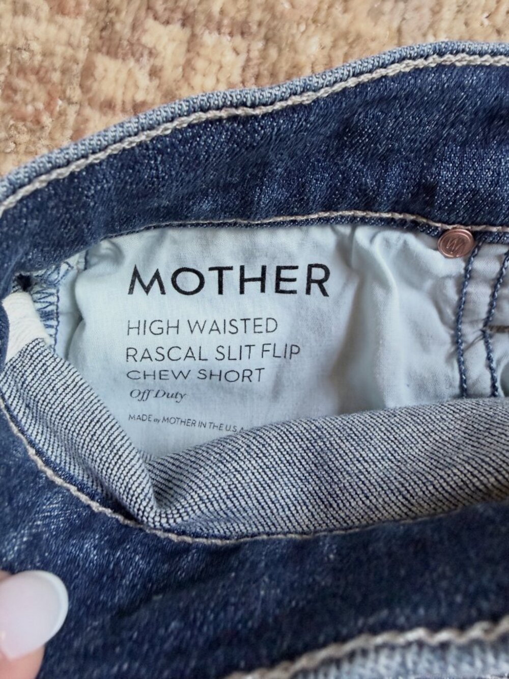 MOTHER High Waisted Rascal Slit Flip Chew Short - Off Duty - Size 25 - Picture 2 of 8